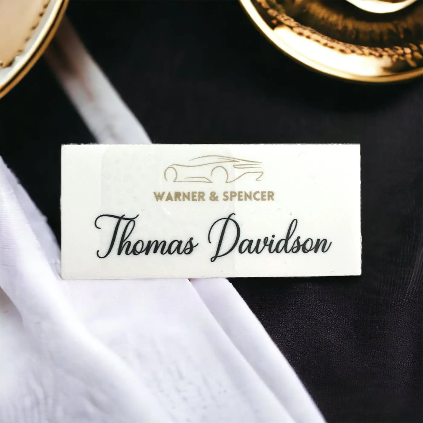 Custom acrylic name tags – luxury personalised badges for business events