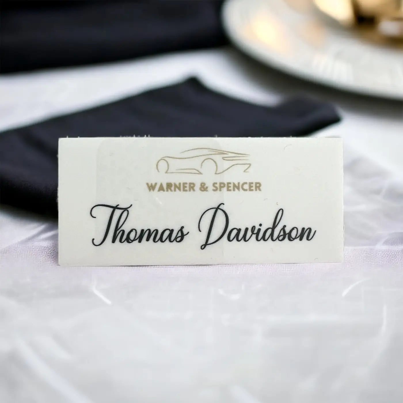 Custom acrylic name tags – luxury personalised badges for business events