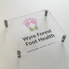 Custom acrylic sign – luxury business logo display with stand | precision cut uk made