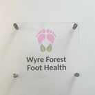 Custom acrylic sign – luxury business logo display with stand | precision cut uk made