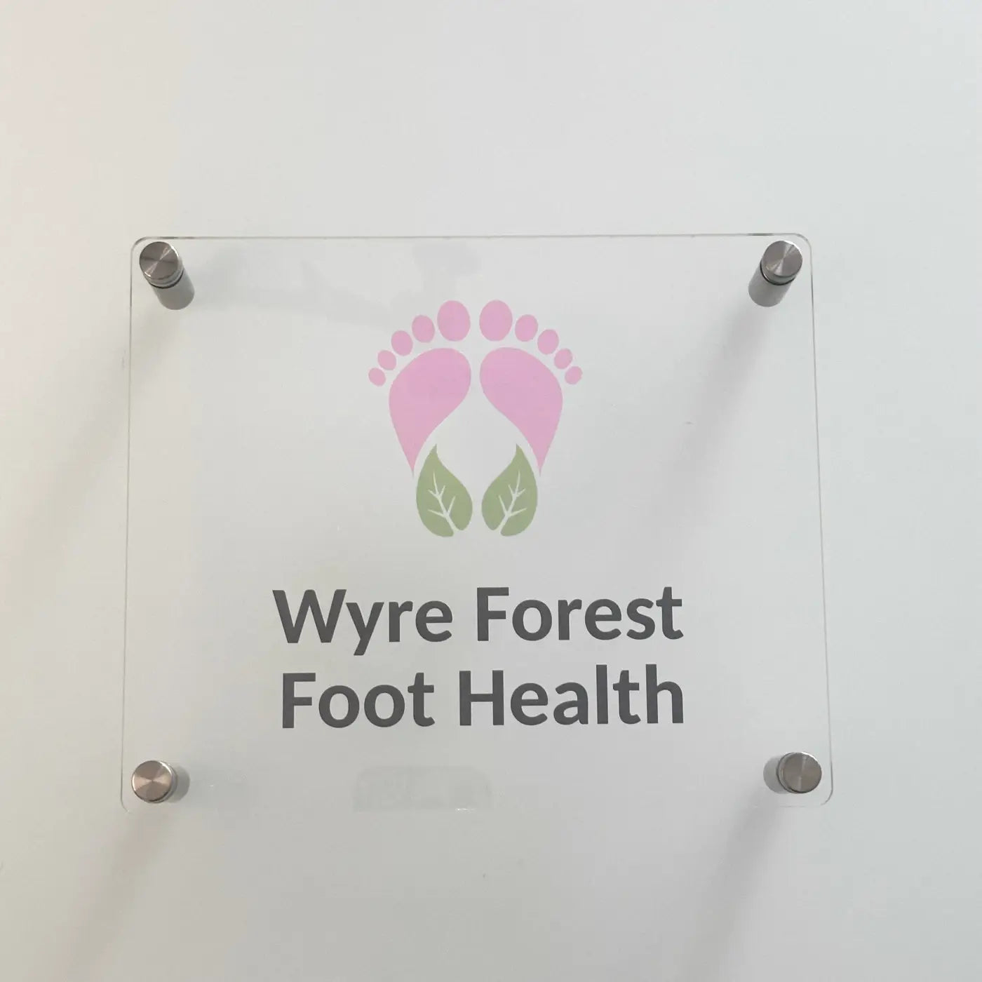 Custom acrylic sign – luxury business logo display with stand | precision cut uk made