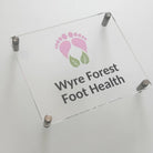 Custom acrylic sign – luxury business logo display with stand | precision cut uk made