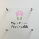 Custom acrylic sign – luxury business logo display with stand | precision cut uk made