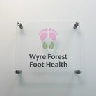 Custom acrylic sign - luxury personalised business branding with premium material & stand