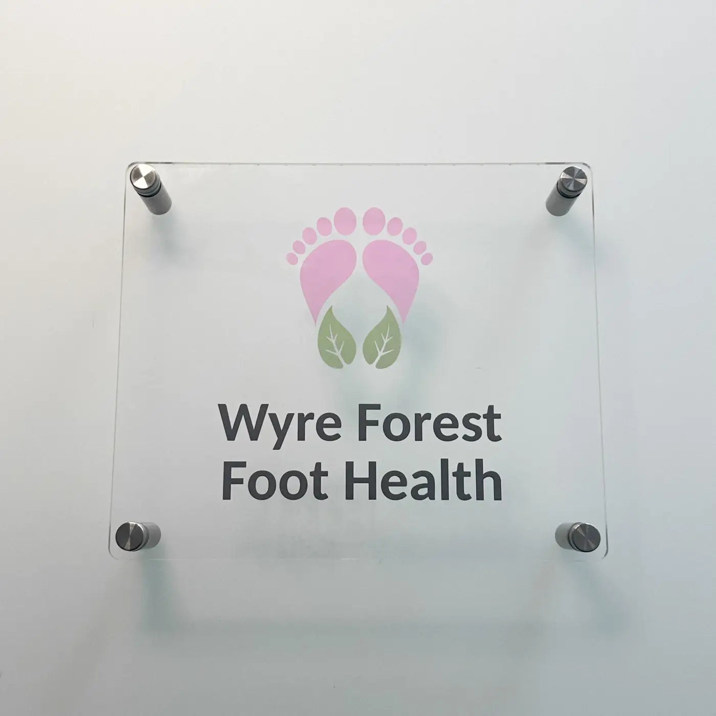 Custom acrylic sign - luxury personalised business branding with premium material & stand