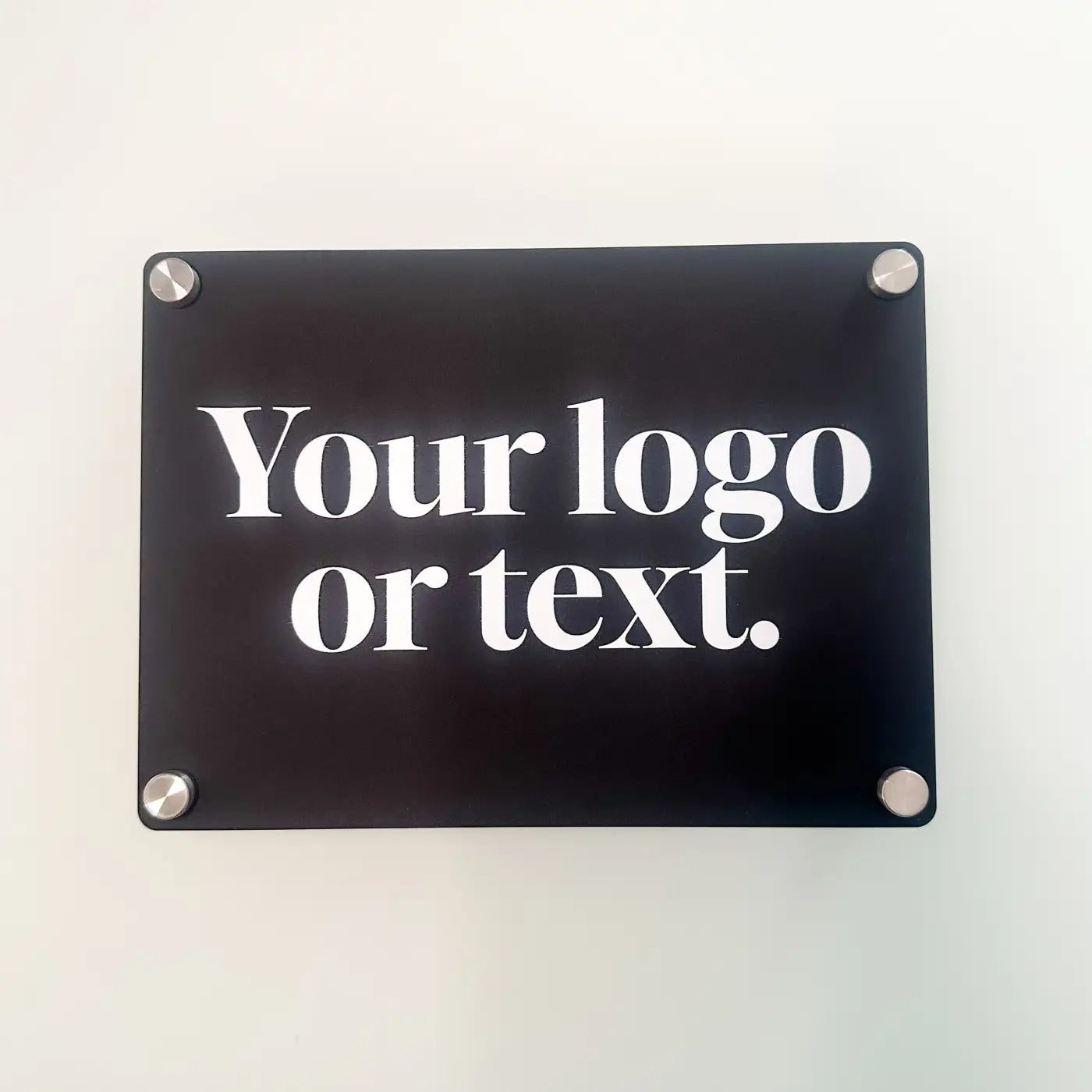 Custom acrylic sign - luxury personalised business branding with premium material & stand