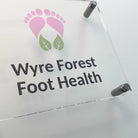 Custom acrylic sign - luxury personalised business branding with premium material & stand