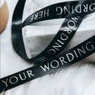 Custom business ribbon – luxury foil printed satin rolls for branding