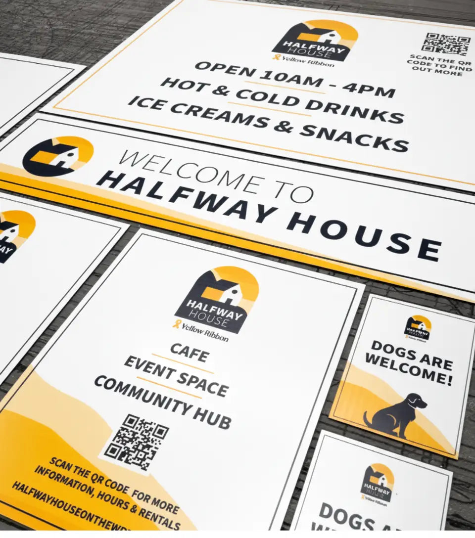 Custom eco board sign | recyclable paperboard - lightweight rigid full colour printing