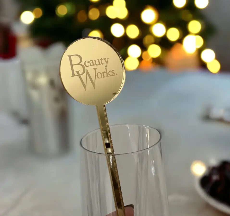 Custom engraved stirrers – precision cut mirror acrylic business drink