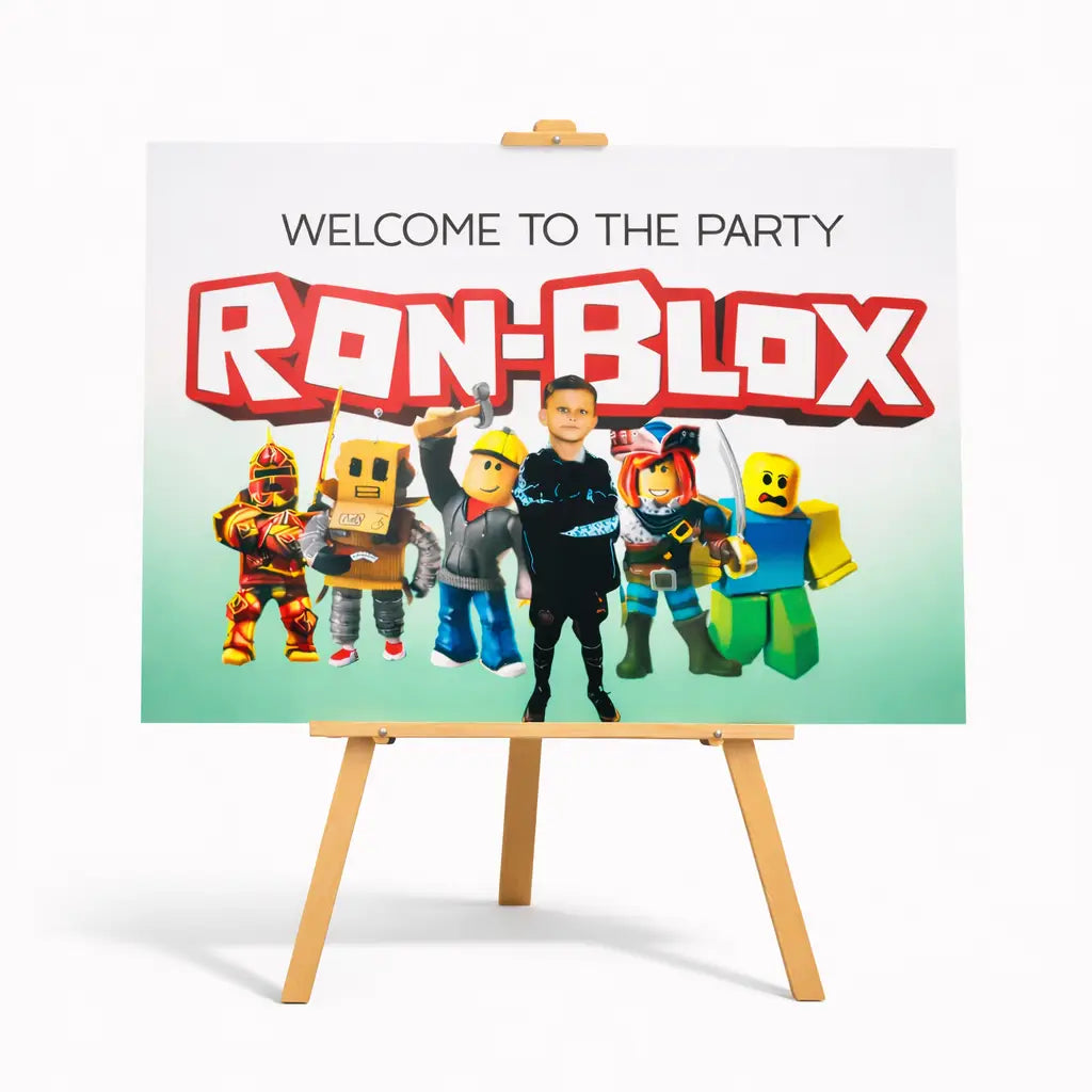 Custom kids birthday sign bundle - welcome party cutout display cube - decor