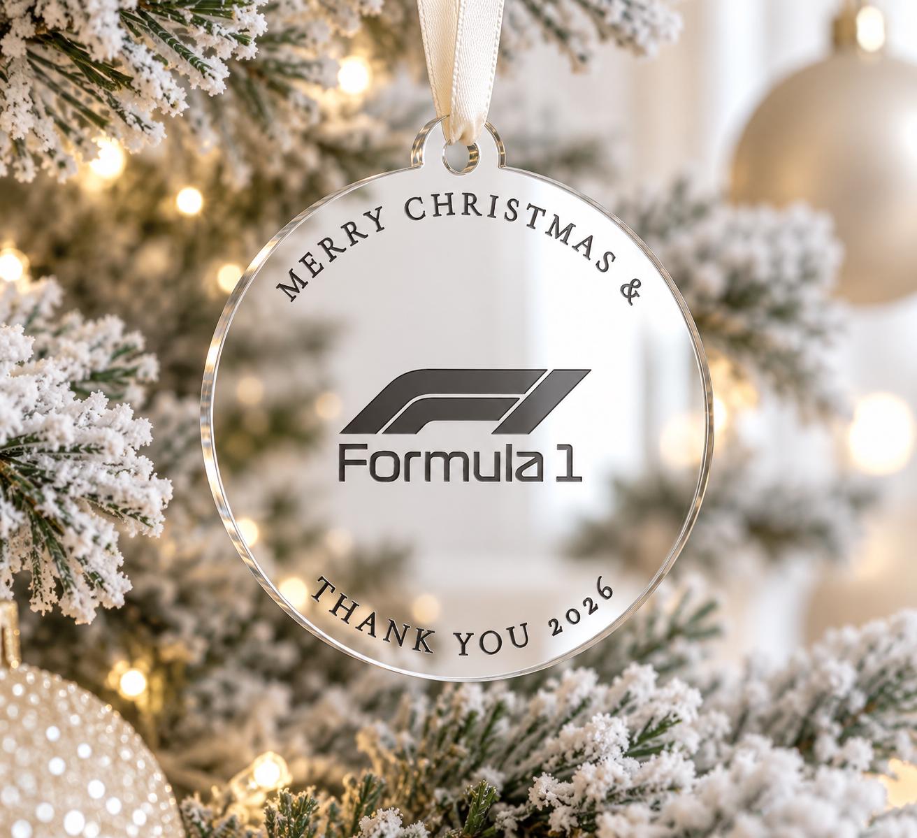 Custom Logo Christmas Baubles in mirror acrylic for company Christmas displays
