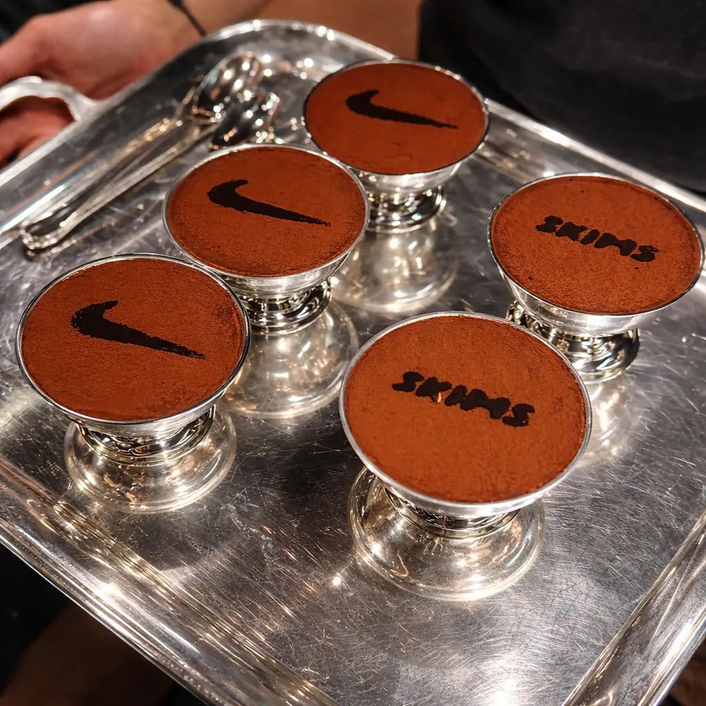 Custom logo coffee stencil - premium acrylic branding tool | made in uk
