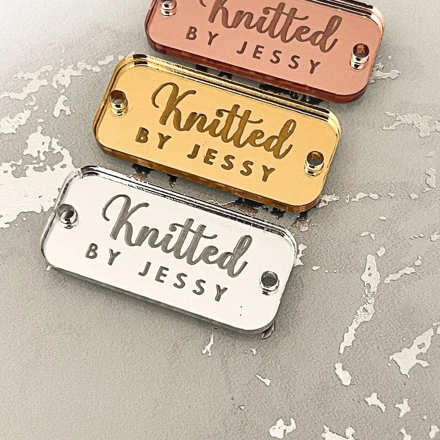 Custom logo labels - personalised product tags | engraved acrylic & mirror finish