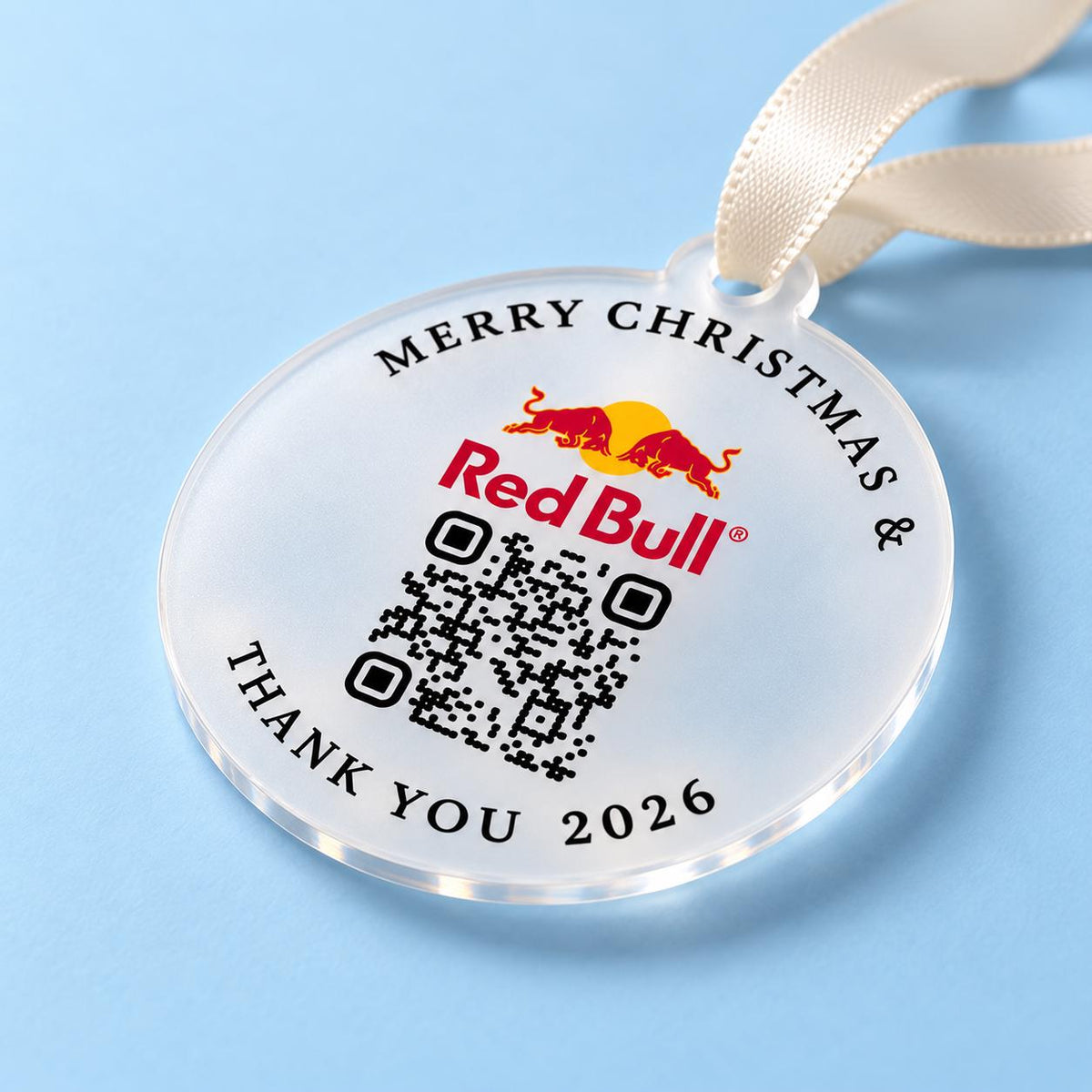 Custom Logo & QR Code Christmas Baubles with a custom QR code