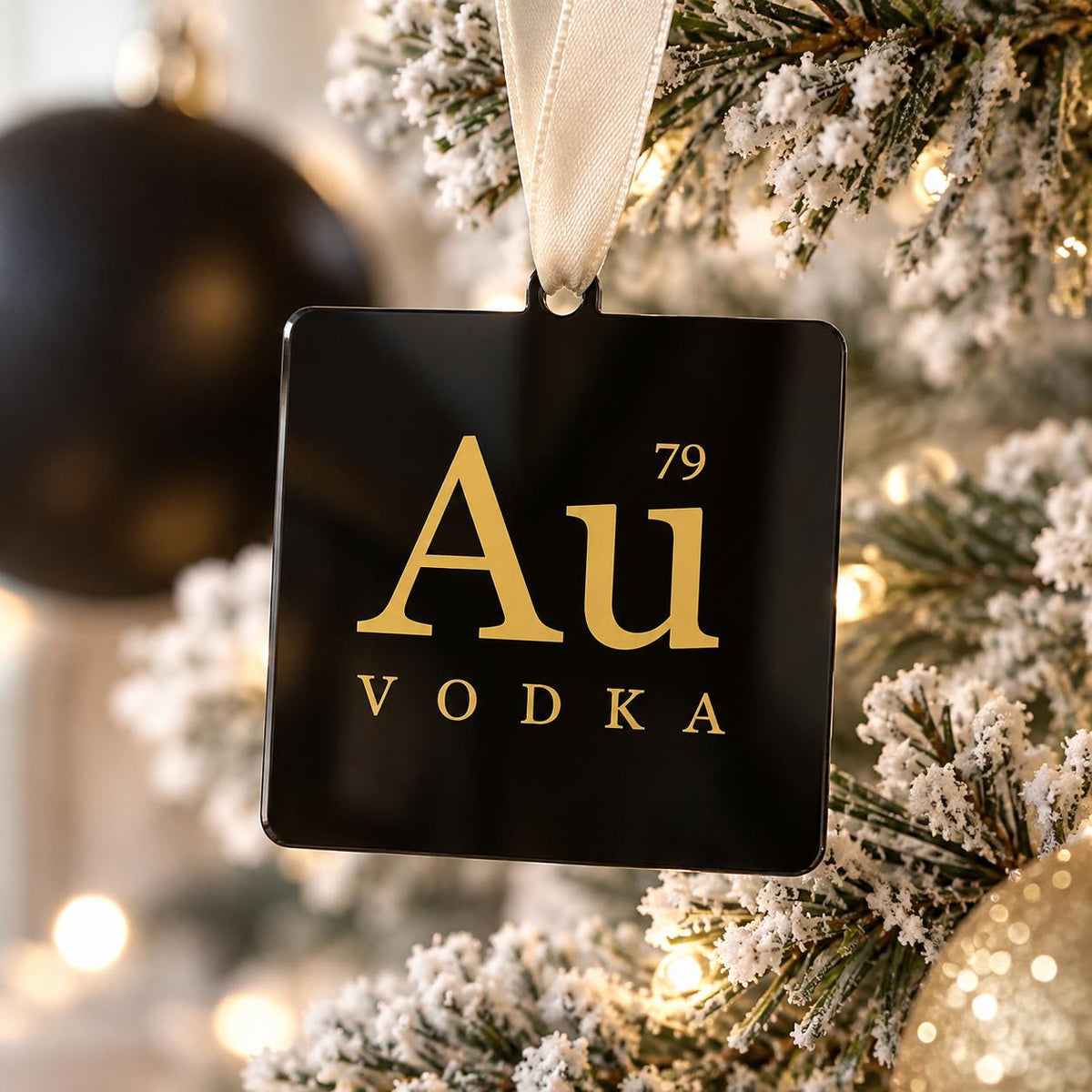 Custom-Shaped Logo Christmas Baubles featuring custom printed artwork for company Christmas displays
