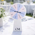 Custom spinning wheel – luxury acrylic desktop prize | personalised spin game uk