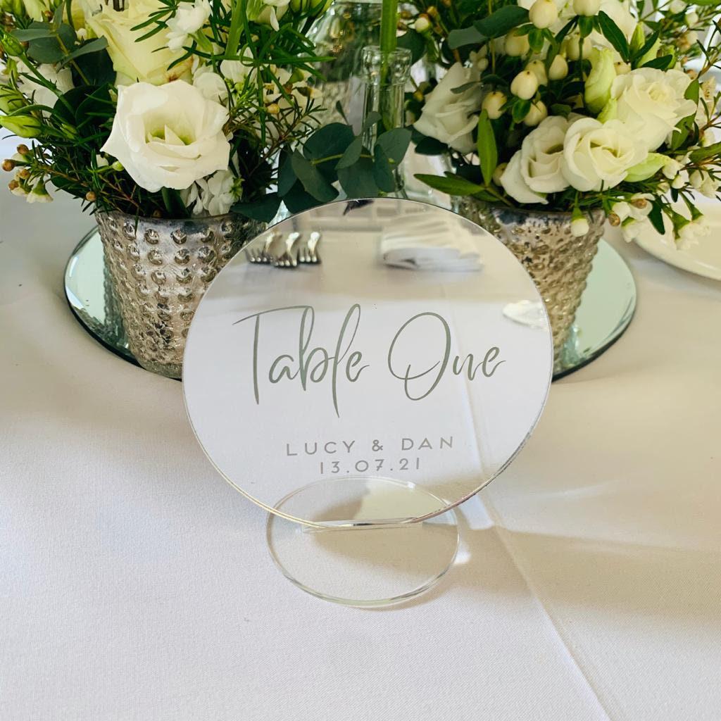 Personalised Wedding Table Numbers