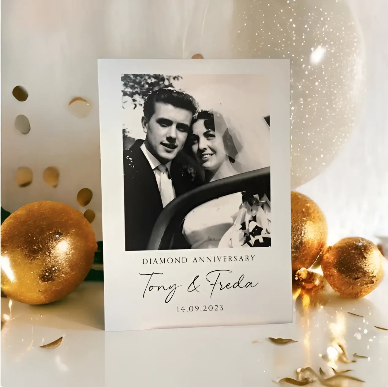 Diamond anniversary sign – personalised event with luxury foamboard print