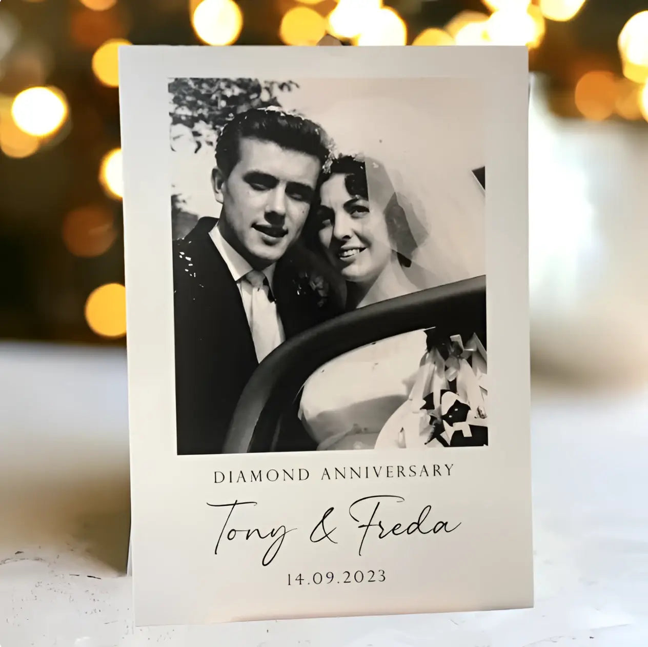Diamond anniversary sign – personalised event with luxury foamboard print