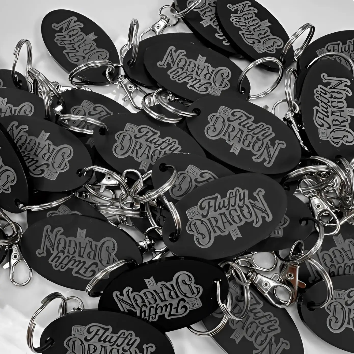 Engraved acrylic keyring – custom branded business keychains | uk made precision cut