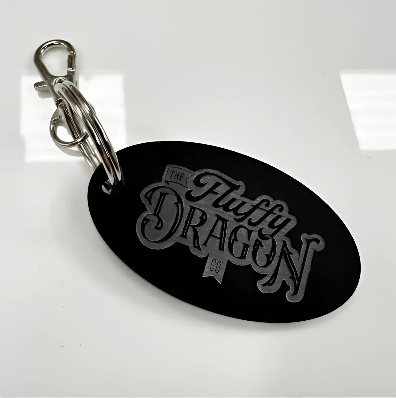 Engraved acrylic keyring – custom branded business keychains | uk made precision cut