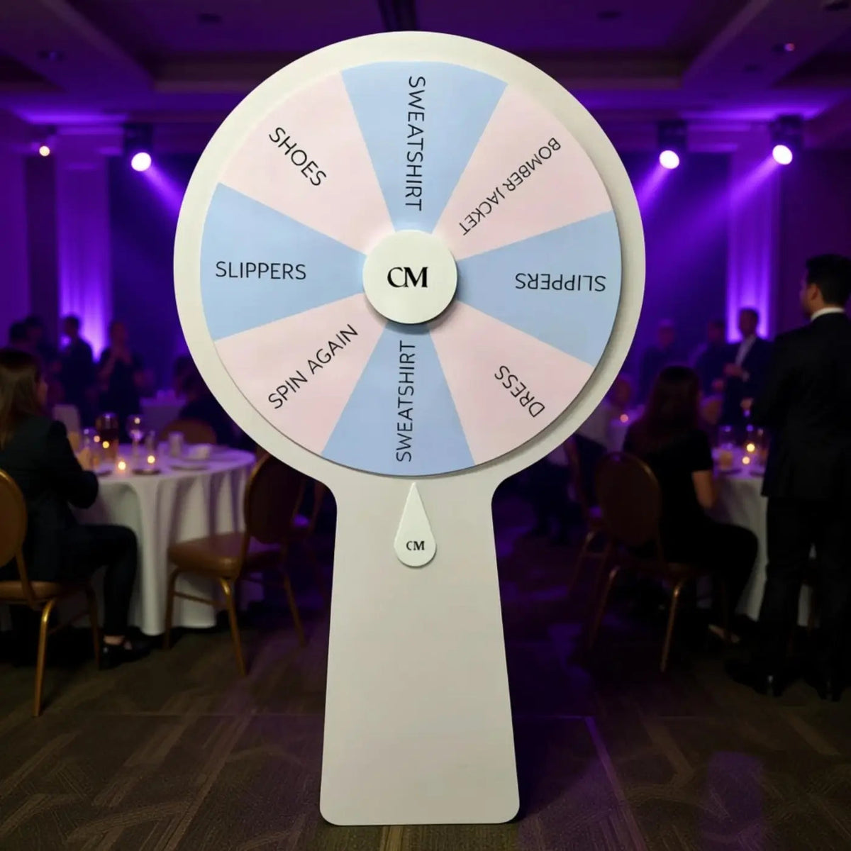 Custom spinning wheel – event spin display | bespoke signage stand