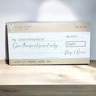 Foamboard donation cheque – custom printed large charity fundraising sign board