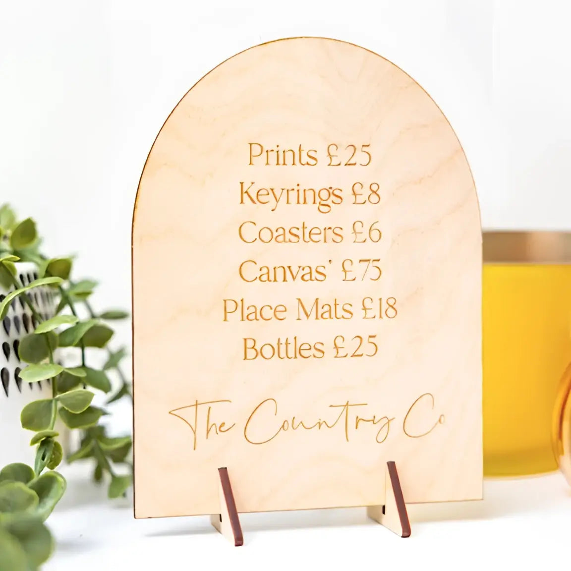 Freestanding price sign – luxury acrylic dome plaque for retail & stall display
