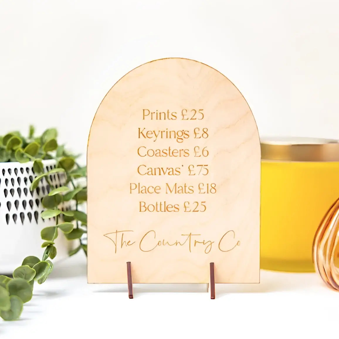 Freestanding price sign – luxury acrylic dome plaque for retail & stall display