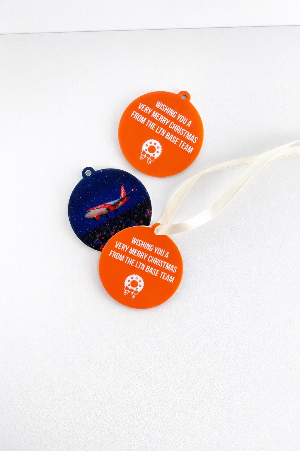 Full-Print Logo Christmas Baubles designed for branded Christmas trees