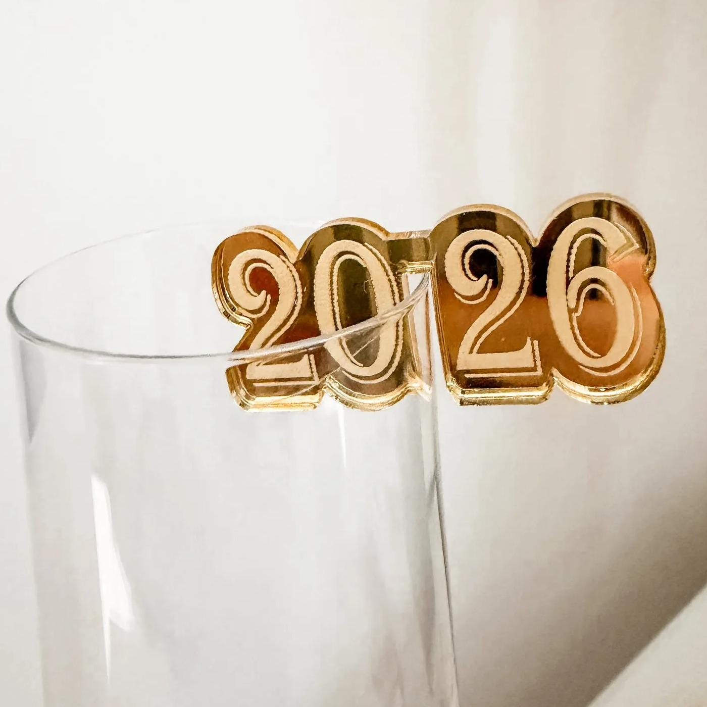 New Year Drink Charms 2026 - Acrylic Wine Markers