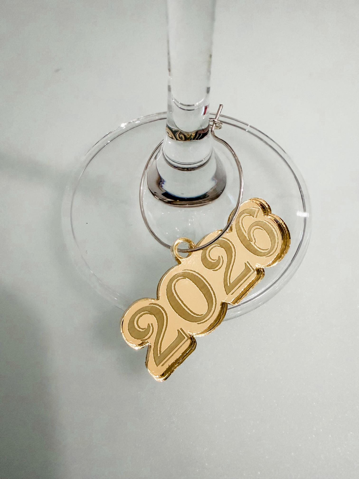 New Year Drink Charms 2026 - Acrylic Wine Markers - Party Decor