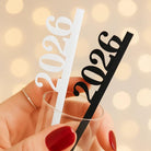 Drinks Stirrer: New Year 2026 - black or white