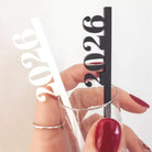 Drinks Stirrer: New Year 2026 - black or white
