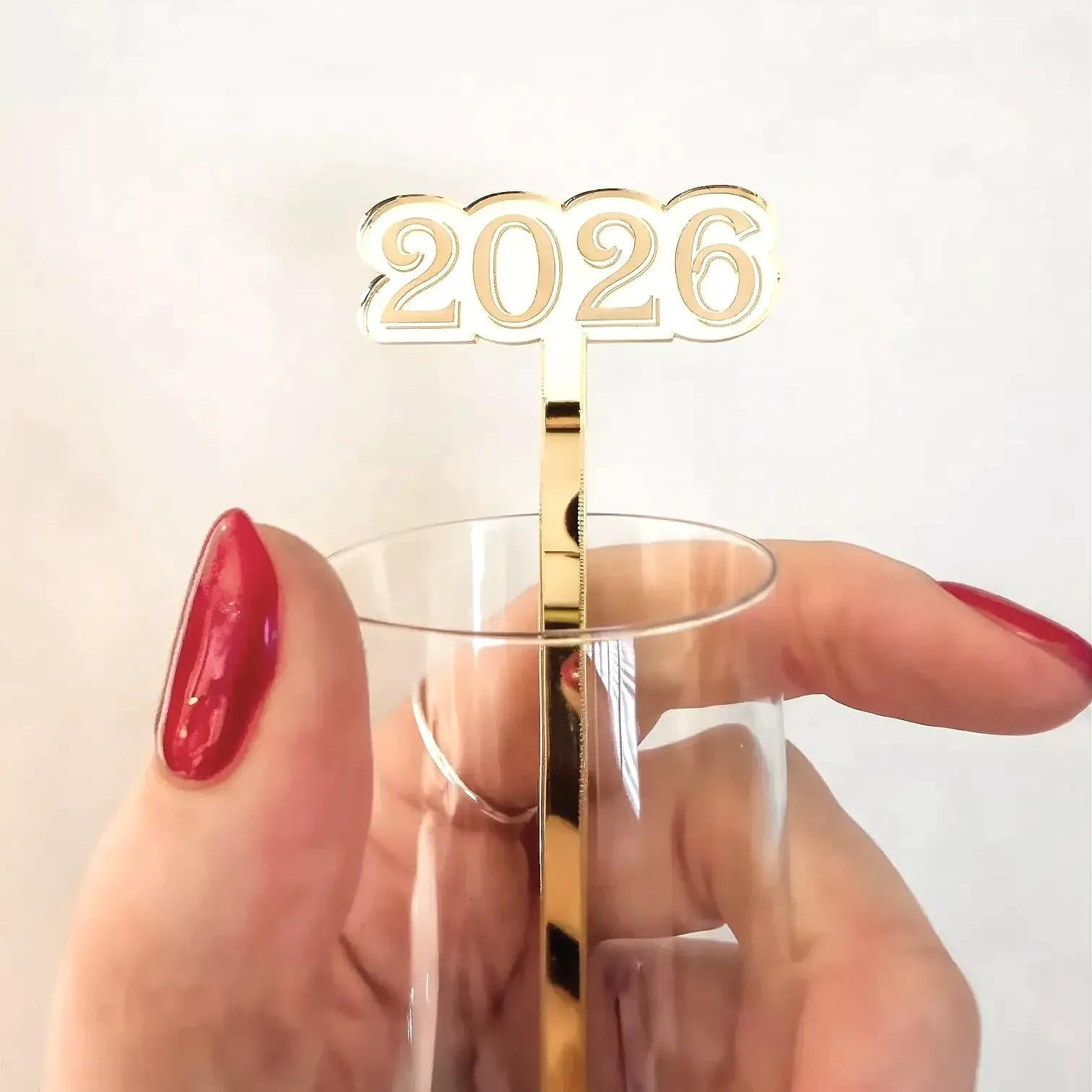 2026 Drinks Stirrer: Mirror Gold, Silver, or Rose Gold