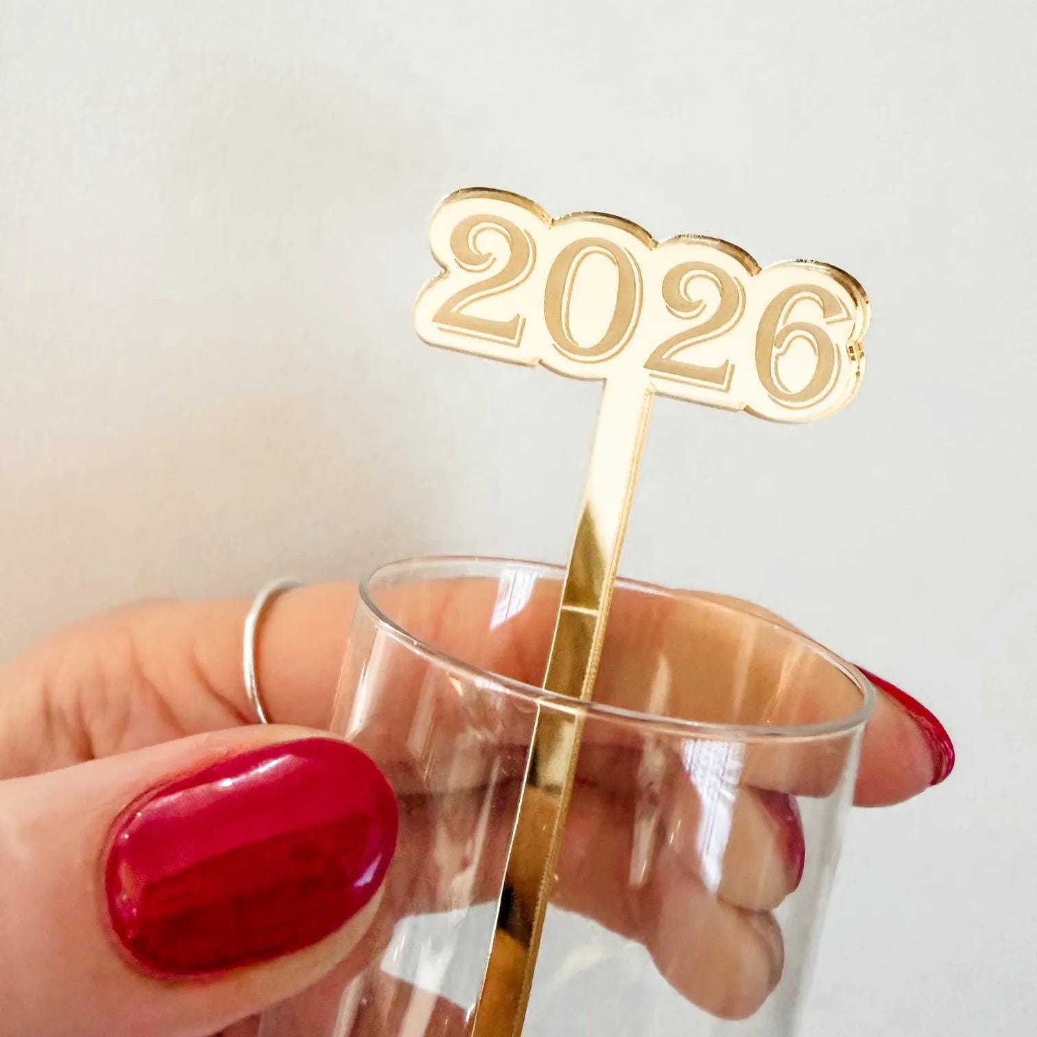 2026 Drinks Stirrer: Mirror Gold, Silver, or Rose Gold