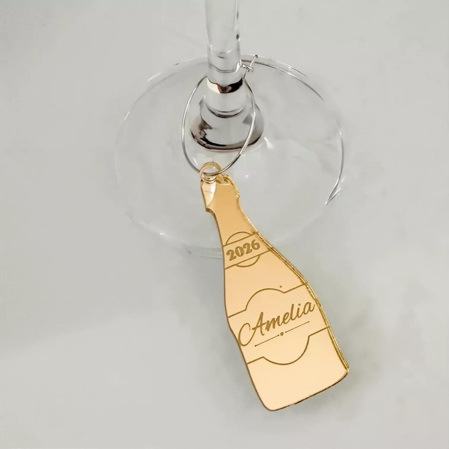Personalised Wine Glass Charms - Mirror Acrylic Drink Markers