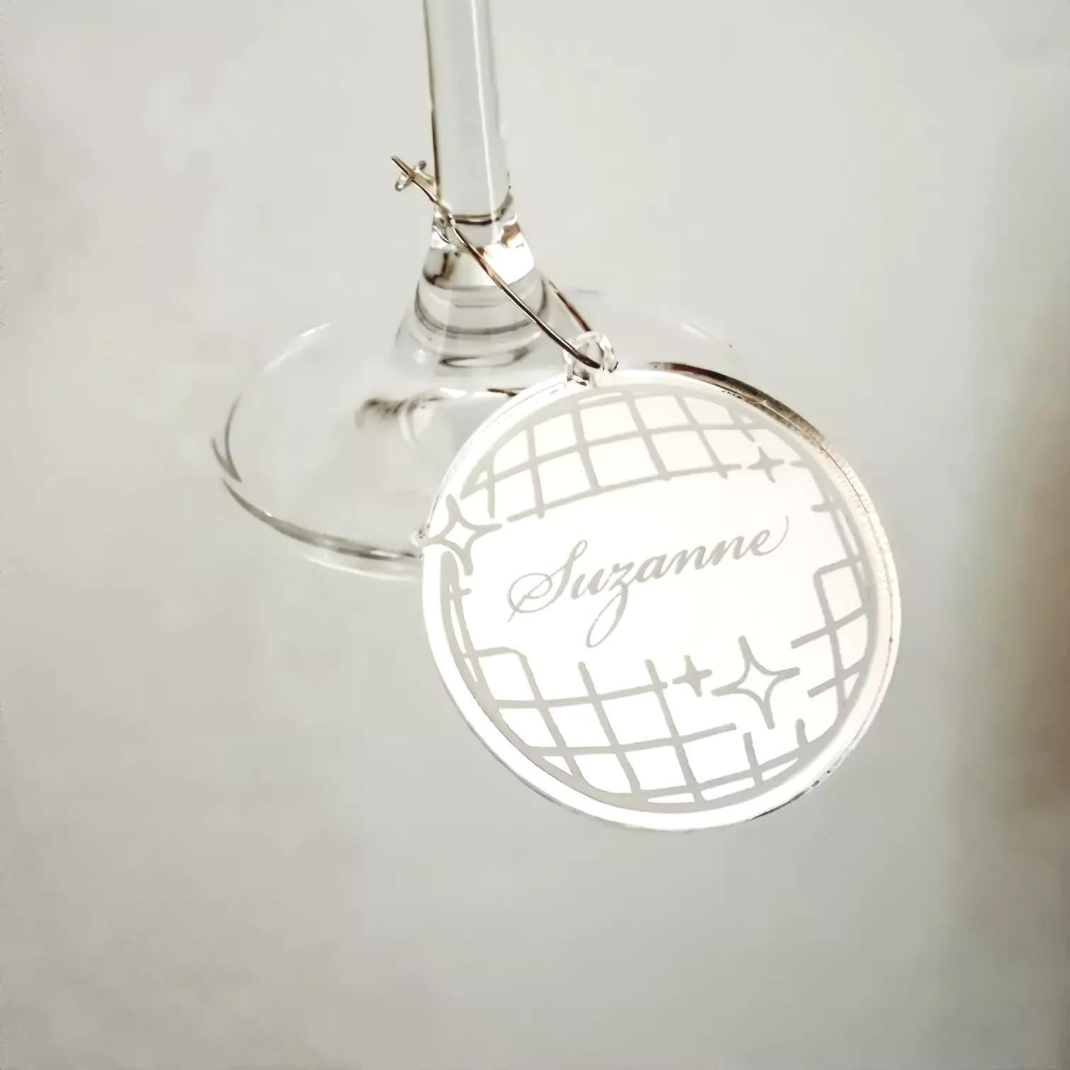 Disco Ball Drink Charm - Engraved Wine Glass Marker