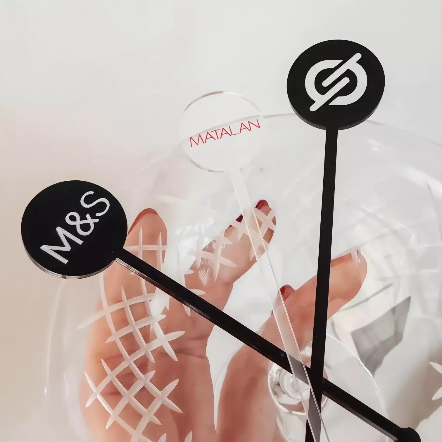 Barware Drink Stirrer, Small Whisky & Martini Glass (Short Acrylic)