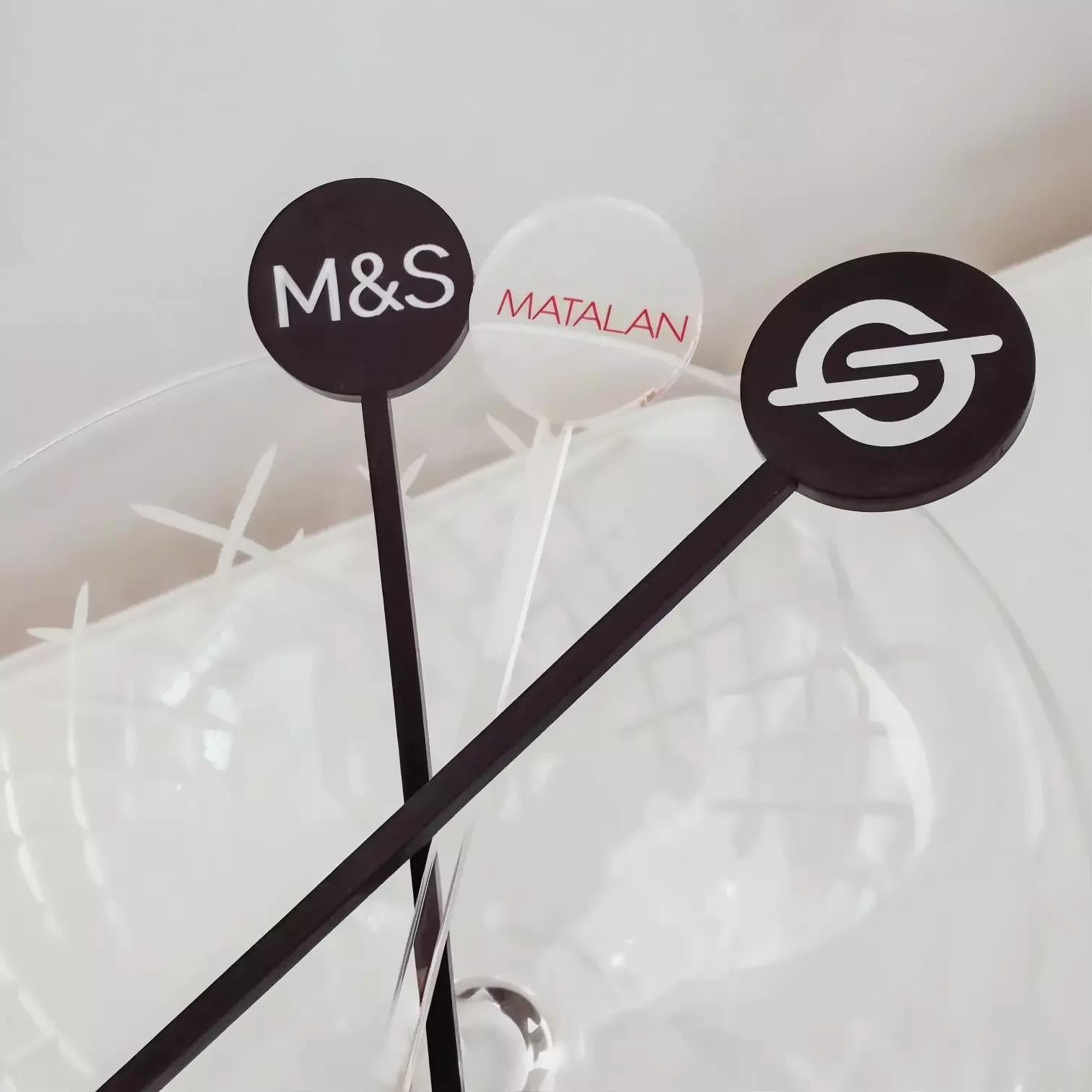 Barware Drink Stirrer, Small Whisky & Martini Glass (Short Acrylic)