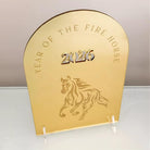 Year of the Horse Table Sign, Gold Mirror (A5 Lunar New Year Decor)