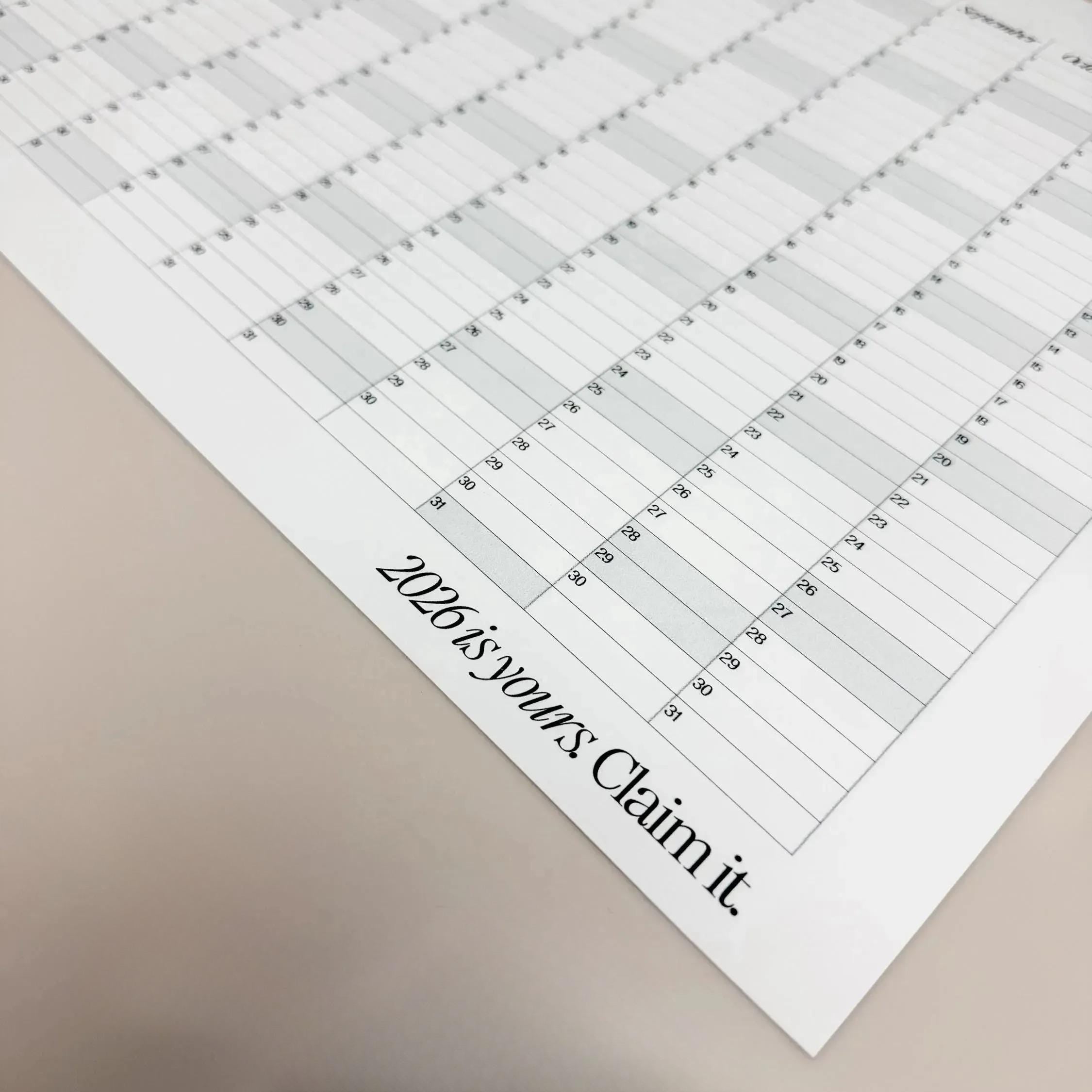 Eco Friendly Wall Planner: 2026 Year at a Glance, Large Size