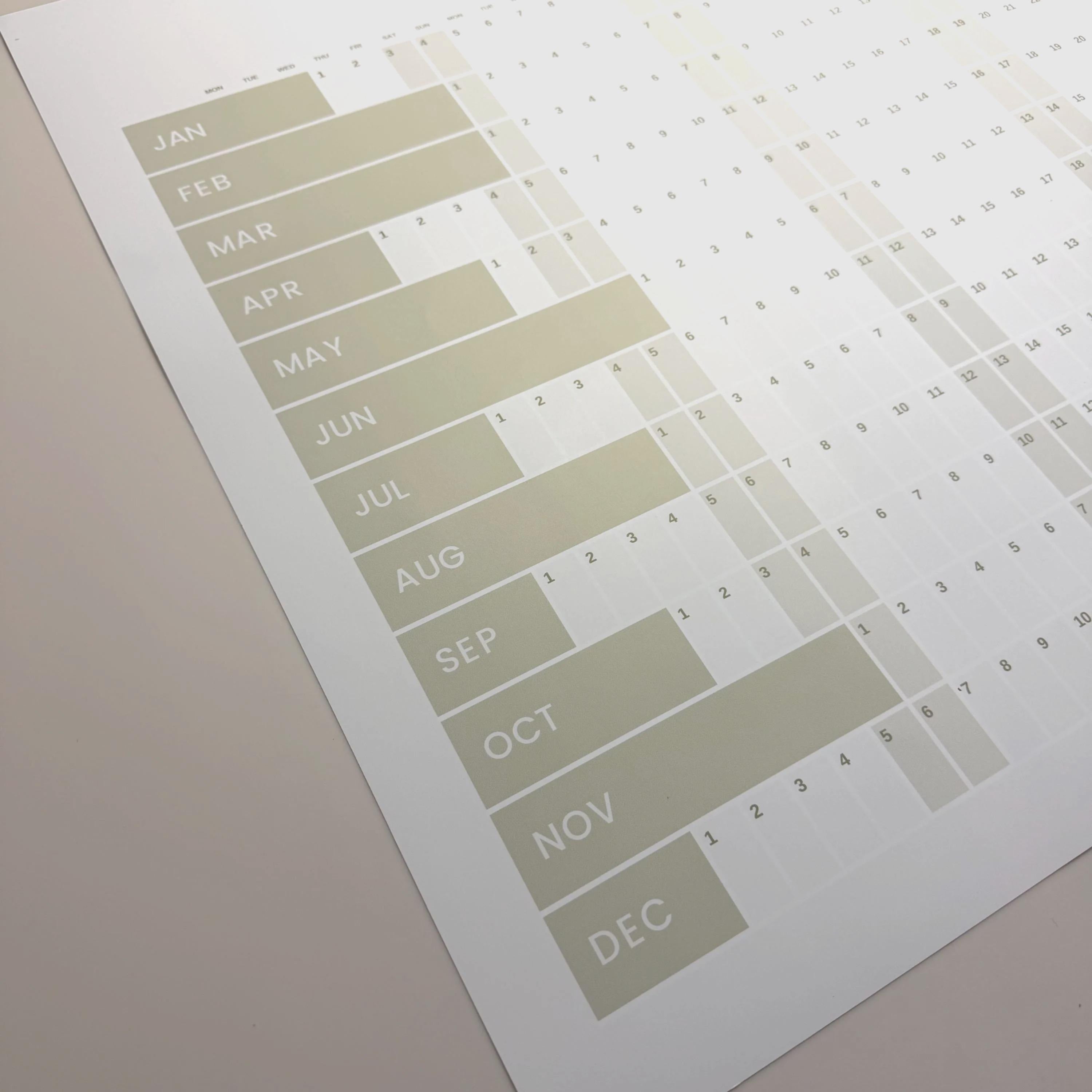 2026 Wall Planner: Large Sustainable Design with any wording