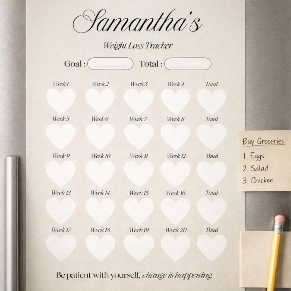 Weight Loss Tracker: 20 Weeks Slimming Chart - A4 & A3 Print