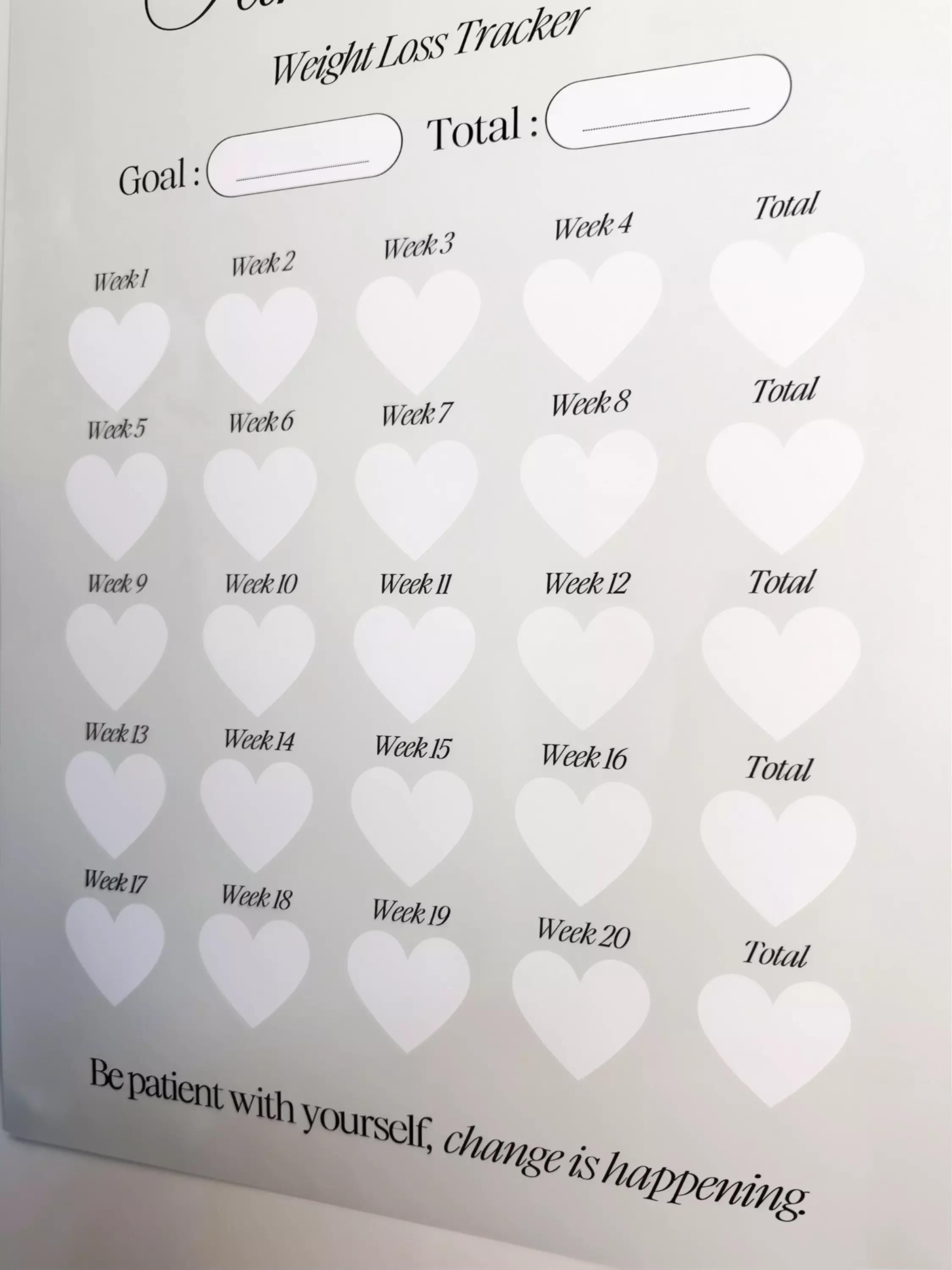 Weight Loss Tracker: 20 Weeks Slimming Chart - A4 & A3 Print