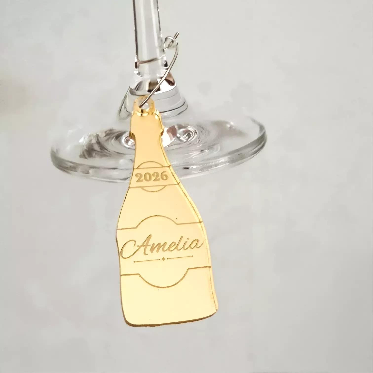 Personalised Wine Glass Charms - Mirror Acrylic Drink Markers