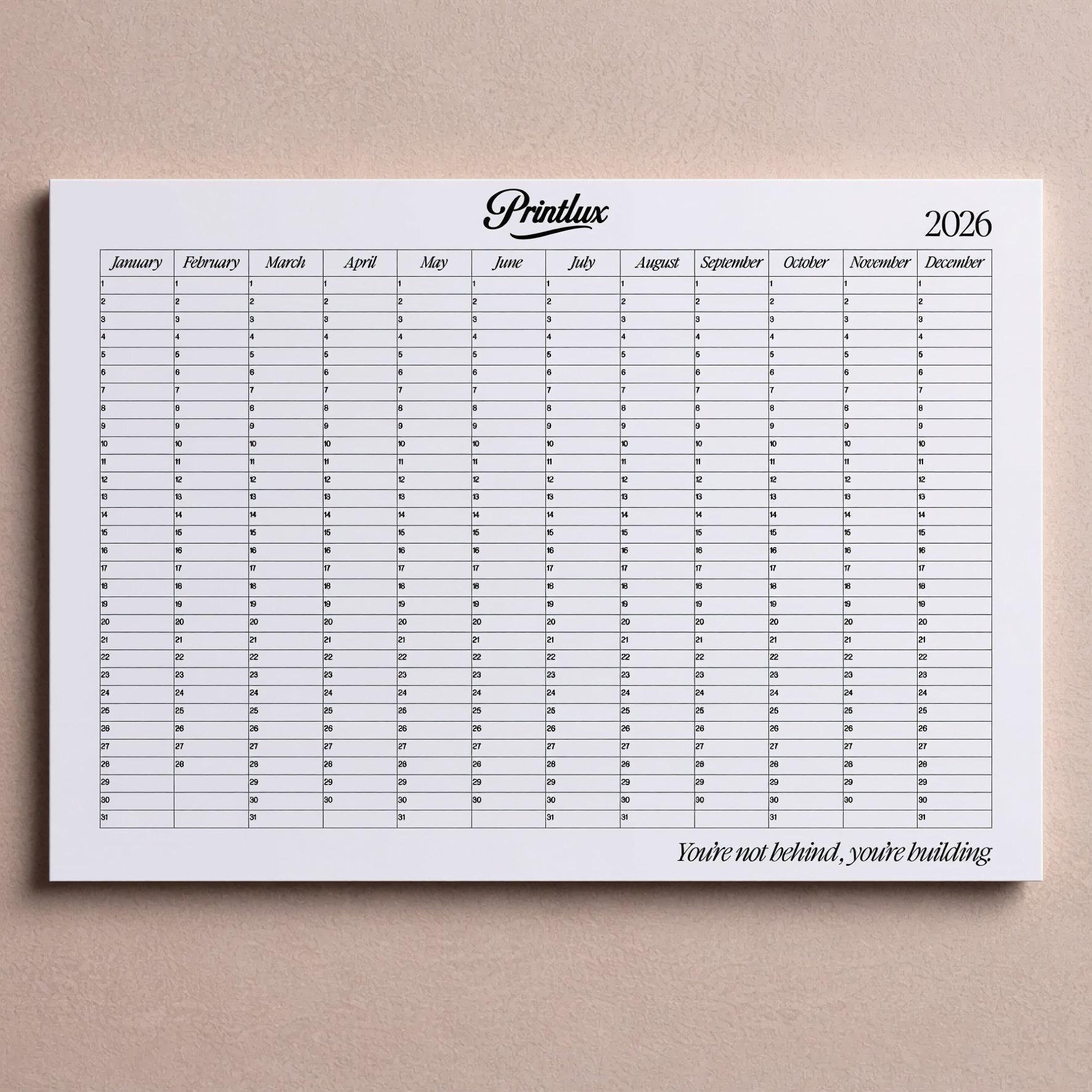Year-at-a-Glance Wall Planner: 2026 Business Logo Wall Calendar
