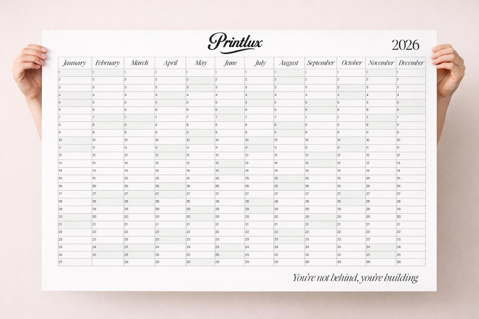 Year-at-a-Glance Wall Planner: 2026 Business Logo Wall Calendar