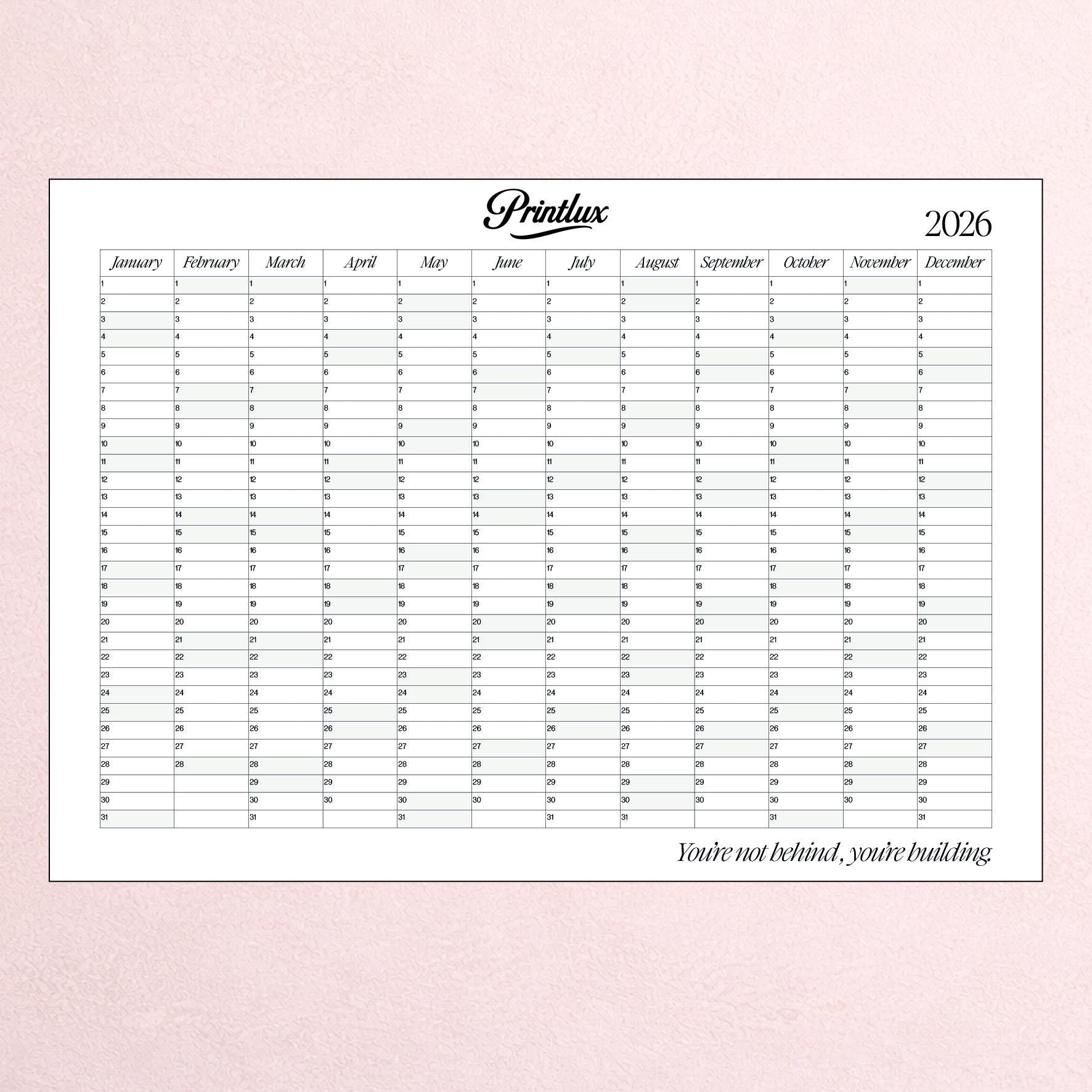 Year-at-a-Glance Wall Planner: 2026 Business Logo Wall Calendar